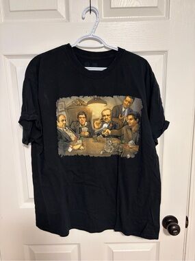 Gildan Black Short-Sleeve Tee with Vintage Poker Graphic